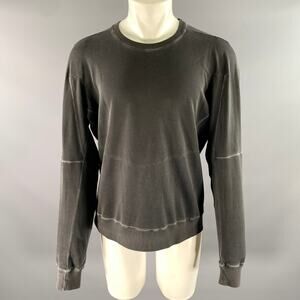 ACRONYM Size L Grey Charcoal Wash Cotton Crew-Neck Sweatshirt